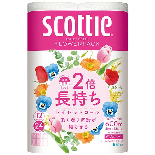 トイレットペーパー ダブル  スコッティ フラワーパック 2倍巻き